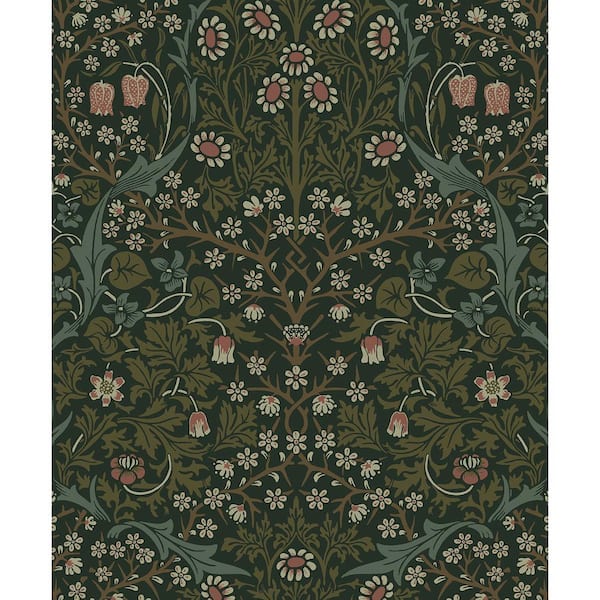 31.35 sq. ft. Greenery Victorian Garden Vinyl Peel and Stick Wallpaper Roll