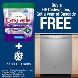 24 in. Fingerprint Resistant Stainless Front Control Built-In Tall Tub Dishwasher with Dry Boost, 3rd Rack, and 47dBA