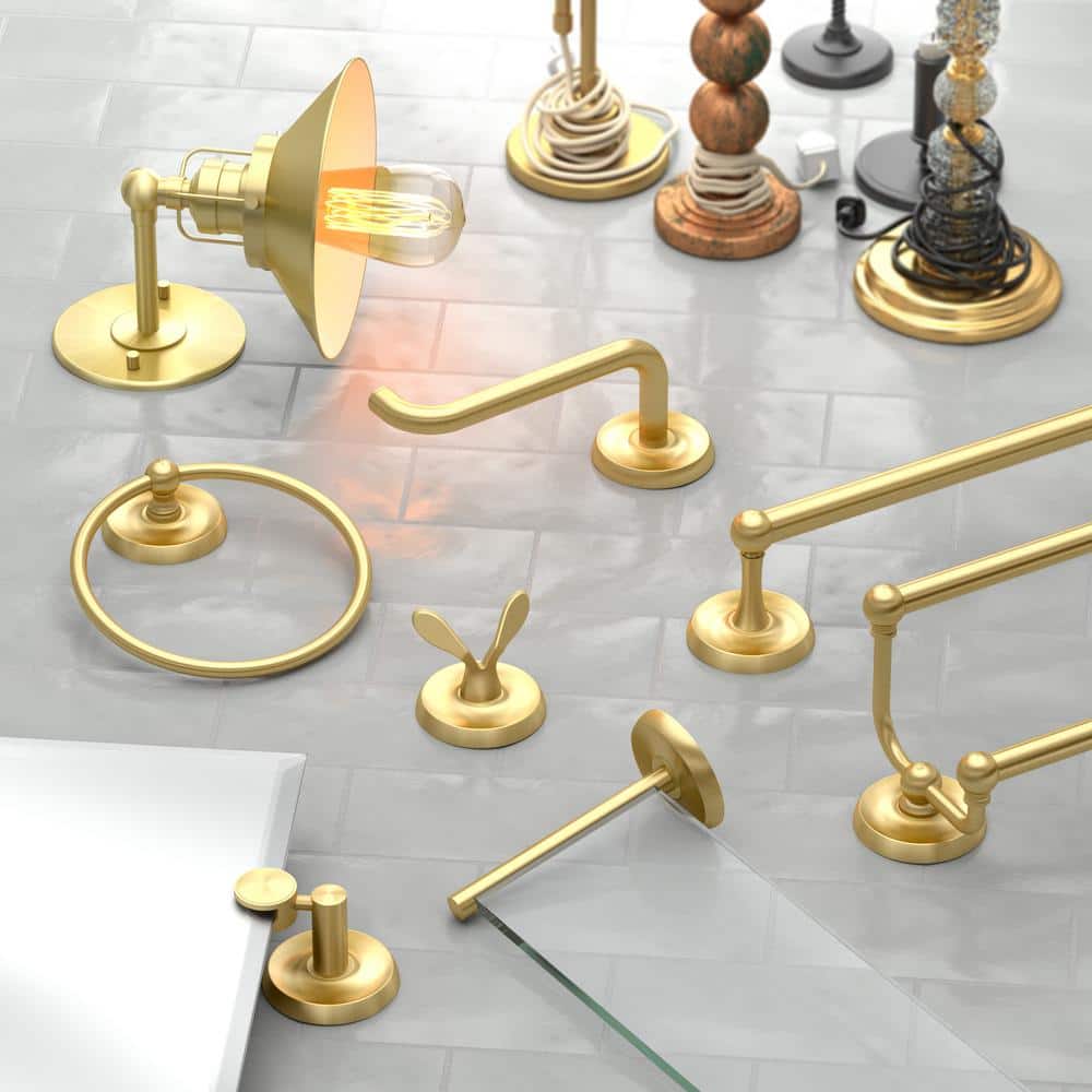 Brushed Brass 24" Wall Mounted Towel Bar