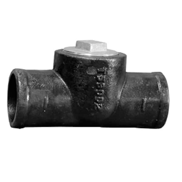 JONES STEPHENS 2 in. x 2 in. Cast Iron No Hub Test Tee with Plug - 6-3/8 in. Overall Length