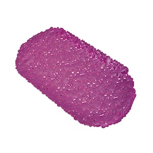 Bubbles Non-Slip Oval Bathtub Mat Solid Purple 28 L x 15 W
