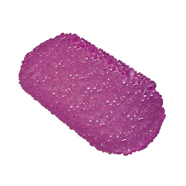 EVIDECO French home goods Bubbles Non-Slip Oval Bathtub Mat Solid Purple 28 L x 15 W