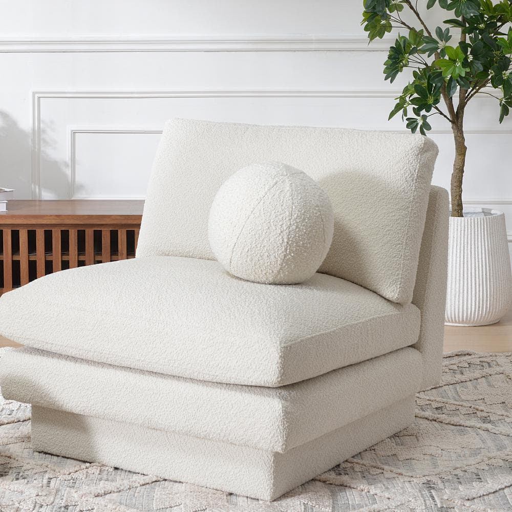 Luxurious Boucle Round Throw Pillow with Textured Design