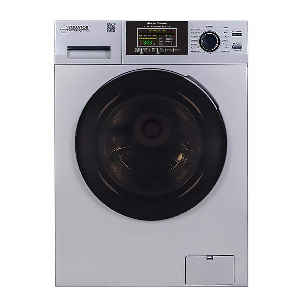 1.62 cu. Ft./15lbs Fully Built-in All-in-One Washer Dryer Combo Ventless 110V in Silver