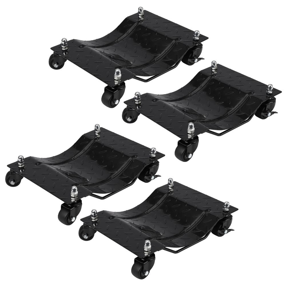 4-Piece Black Heavy Duty Car Dollies with 6000 lbs Load Capacity, 360° Rotational Nylon Brakes Wheels for Car, Truck price history on PriceWatchPro