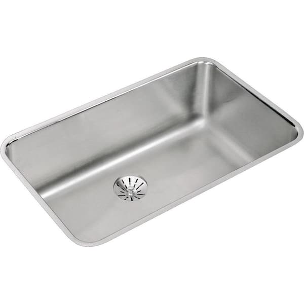 Lustertone Undermount Stainless Steel 31 in. Single Bowl Kitchen Sink