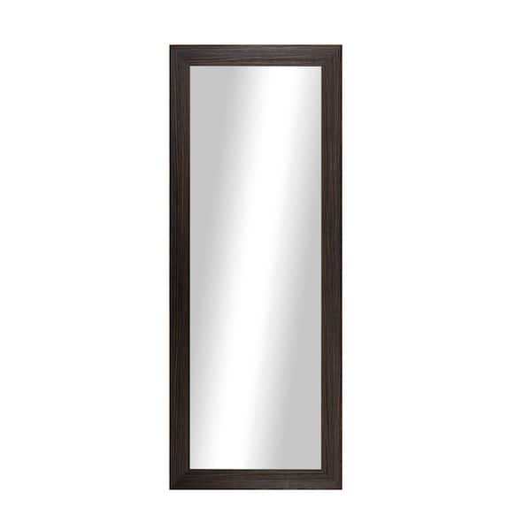 Unbranded Modern Rustic ( 24.25 in. W x 48.25 in. H ) Wooden Espresso Wall Mirror