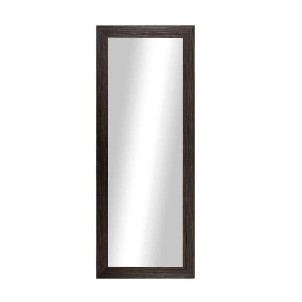 Unbranded Modern Rustic ( 67.75 in. W x 31.75 in. H ) Wooden Espresso Wall Mirror