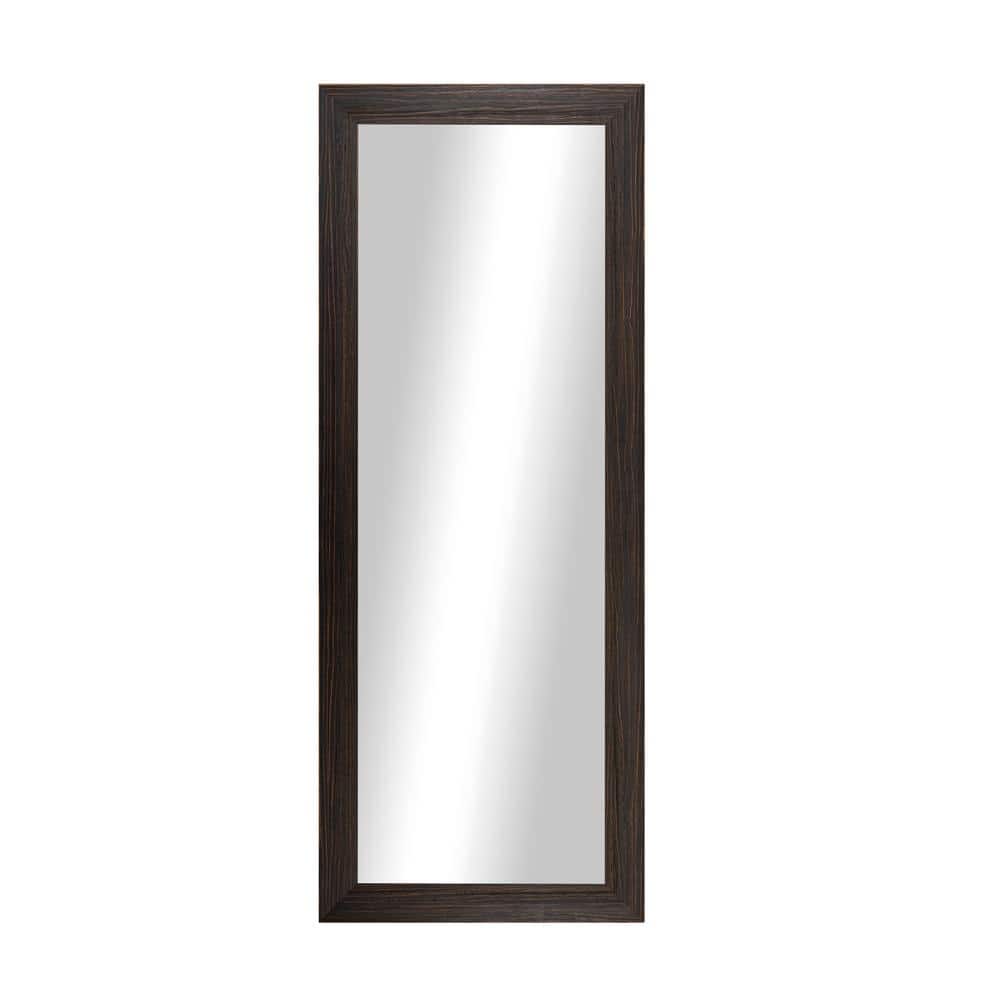Modern Rustic 31.75 in. W x 70.75 in. H Wooden Espresso Wall Mirror  (127F)26/65 The Home Depot