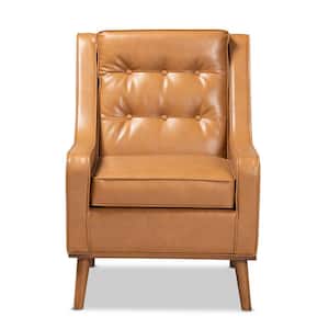 Daley Tan and Walnut Brown Arm Chair
