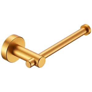 Bathroom Hardware Wall Mounted Cylindrical Toilet Paper Holder In Brushed Gold
