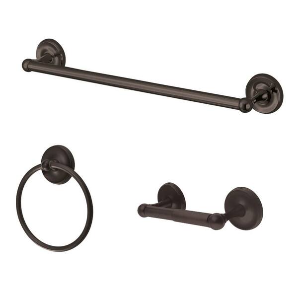 Kingston Brass Traditional 3Piece Bath Hardware Set in Oil Rubbed Bronze HBAK31248ORB The