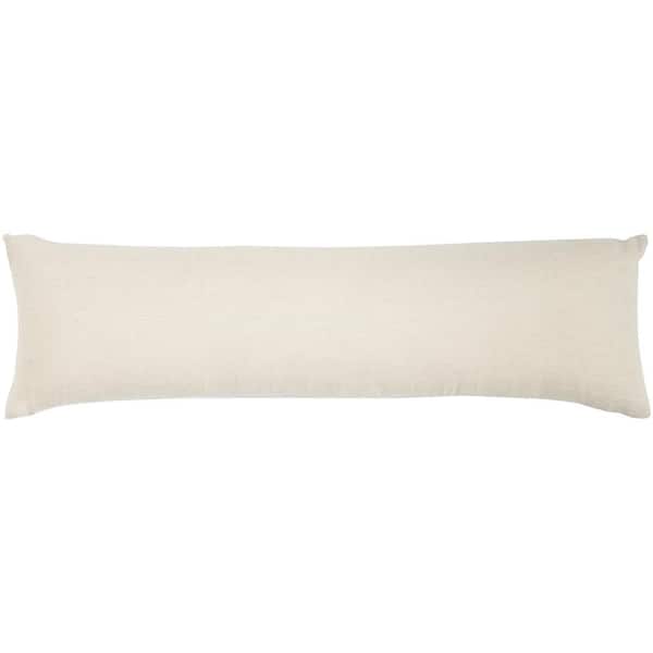 Mina Victory Lifestyles Beige 12 in. x 40 in. Rectangle Throw Pillow