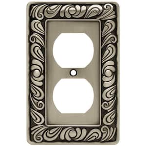 Pewter 1-Gang Duplex Outlet Wall Plate (1-Pack)