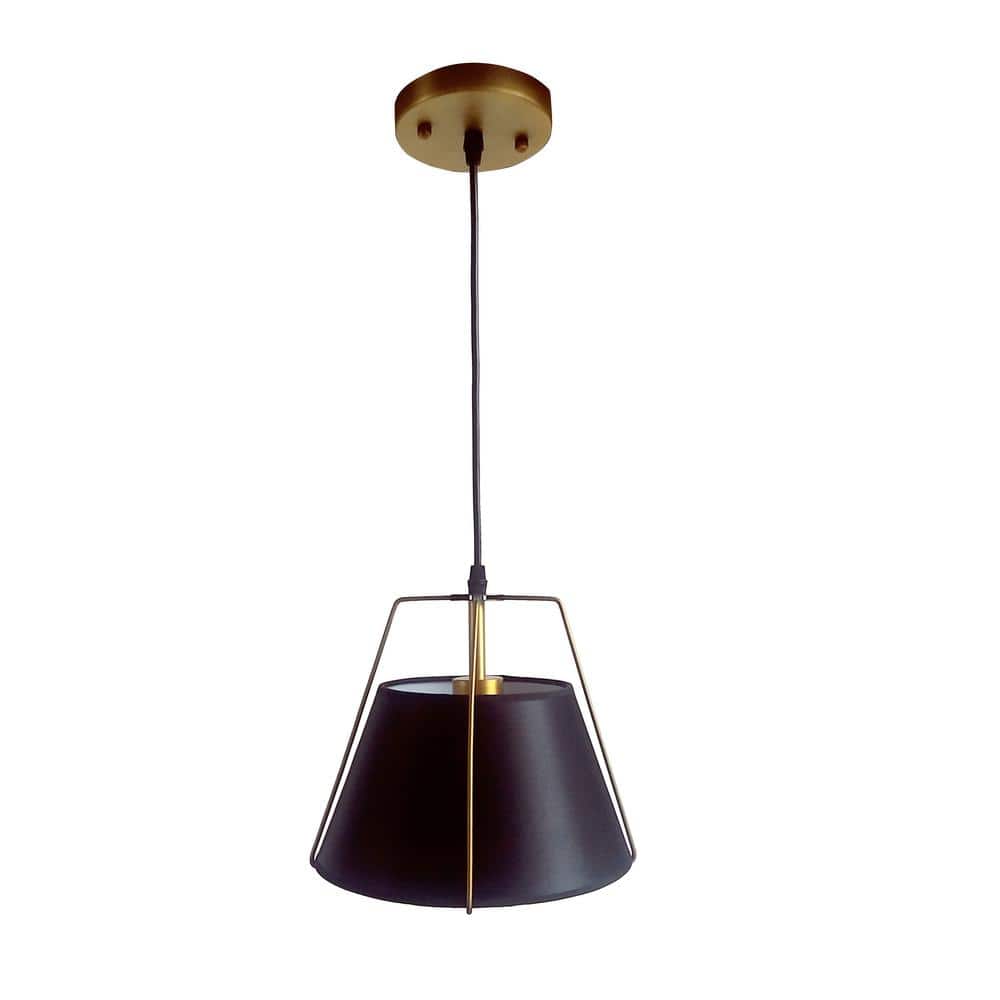 Mira 1-Light Matte Gold Modern Pendant with Black Shade price history on PriceWatchPro