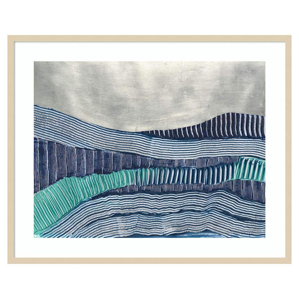 Cold Stream I Abstract Expressionism Framed Print in Svelte Natural