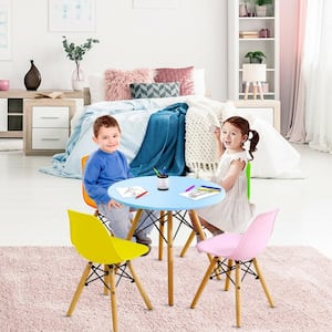 5-Piece Multi-Colored Kids Multifunctional Set with 4-Armless Chairs