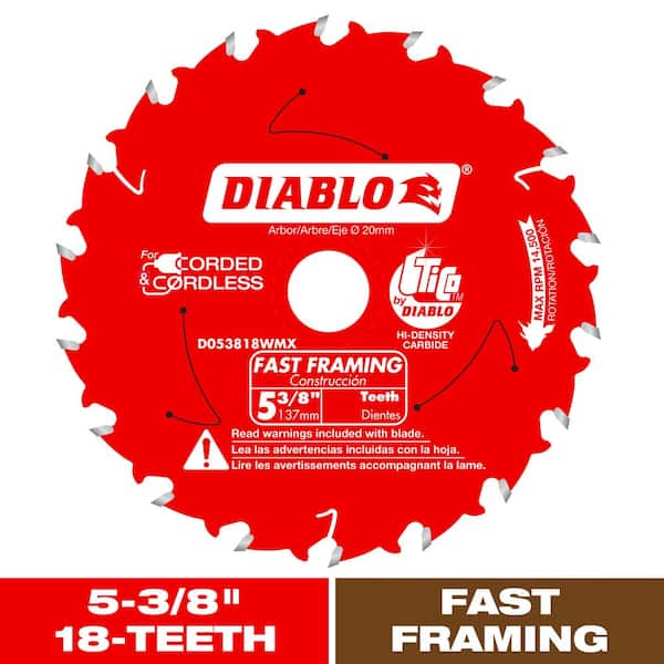 5-3/8in. x 18-Teeth Fast Framing Circular Saw Blade for Wood
