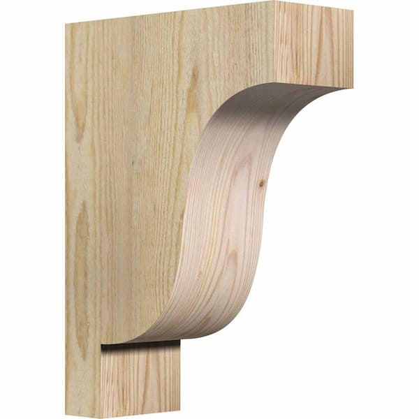 Ekena Millwork 4 in. x 10 in. x 14 in. Douglas Fir Newport Rough Sawn Corbel