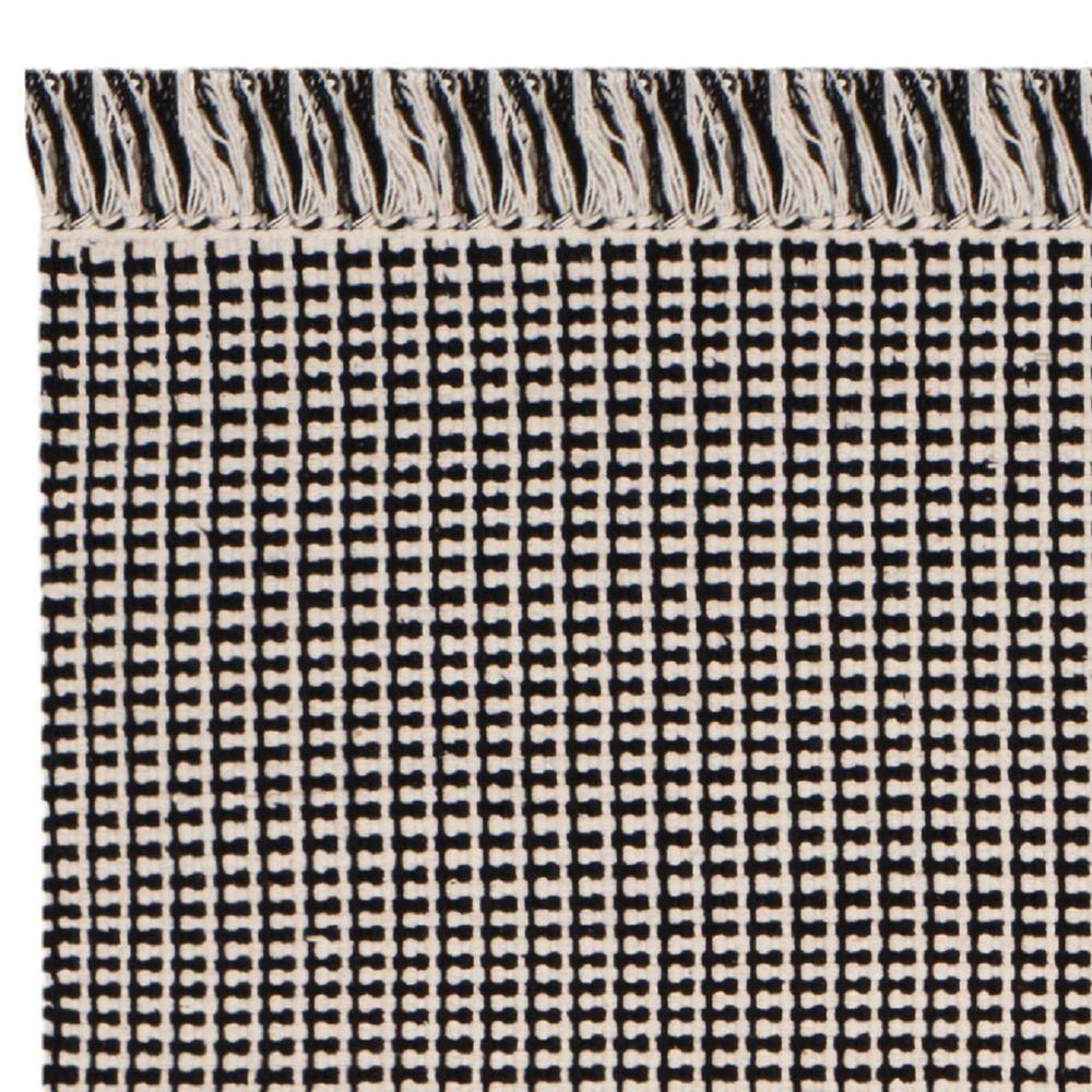 Montauk Black and Ivory Flat Woven Wool Cotton Runner Rug
