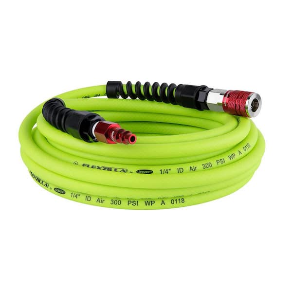 3-Piece Pro Air Hose Kit, 1/4 in. x 25 ft. with Color Connex Coupler and Plug, Type D, Red