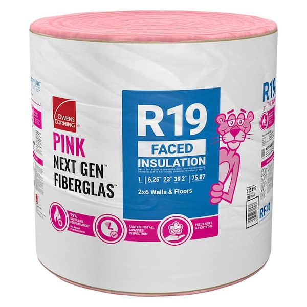 Owens Corning R- 19 Faced Fiberglass Insulation Roll 23 in. x 39.2 ft. (1 Roll)