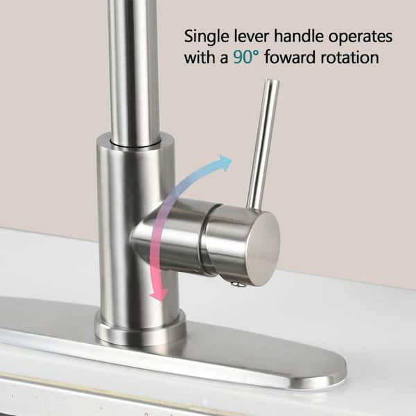 Single Handle Pull Down Sprayer Kitchen Faucet in Brushed Nickel
