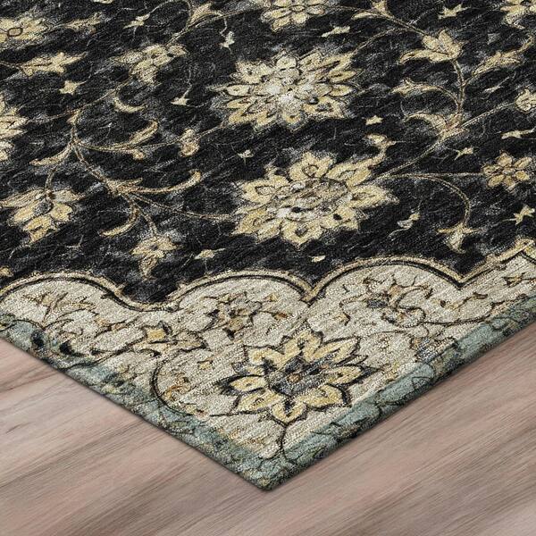 Chantille Machine Washable Indoor/Outdoor Abstract ACN3081 Black 3 ft. x 4 ft. Area Rug