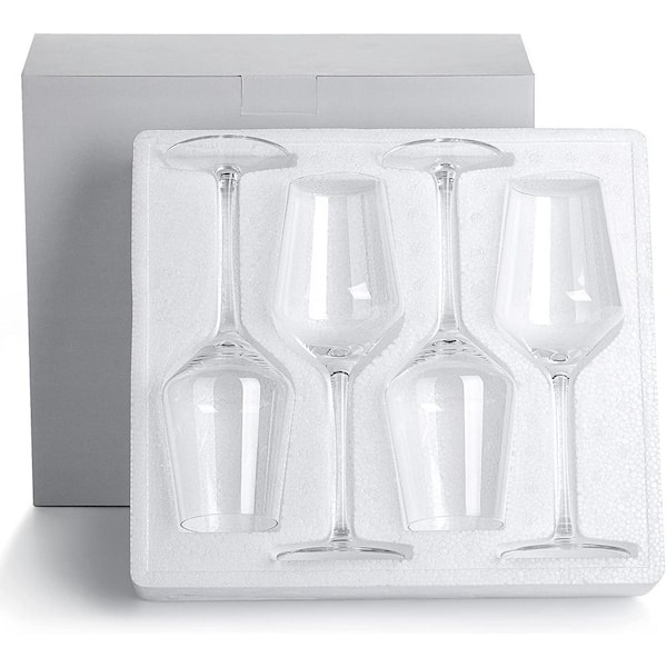 Unbranded 13 oz. Crystal Clear Wine Glass Set ((set of 4))-Hand Blown Lead-Free Glass, Great Gift Packaging for Daily Use