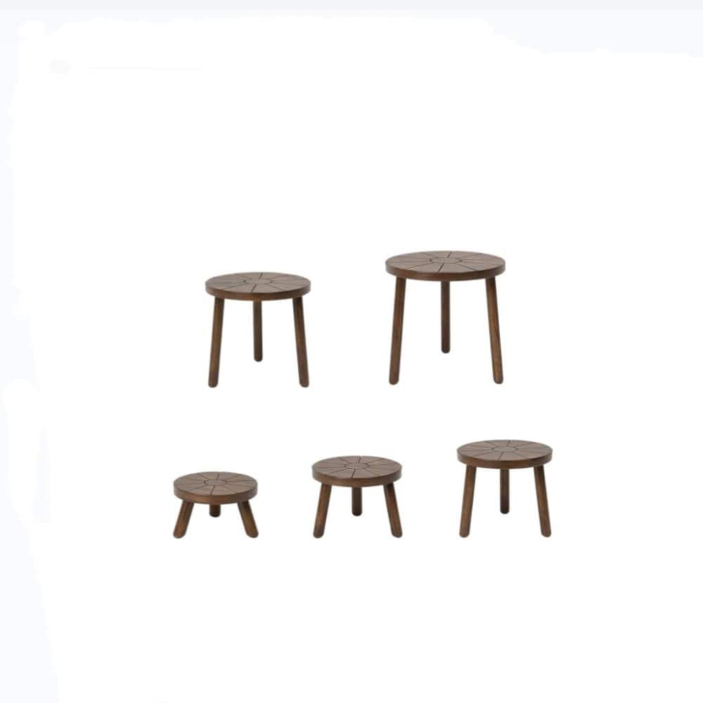 Brown Wood Plant Stand 5-Pack Single Plant Stand for 6-12 Inch Pots (9 in. W x 7 in. H) price history on PriceWatchPro