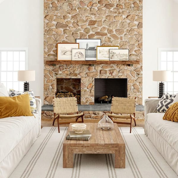 Hawthorn Striped Wool Ivory 9 ft. x 12 ft. Indoor/Outdoor Patio Rug