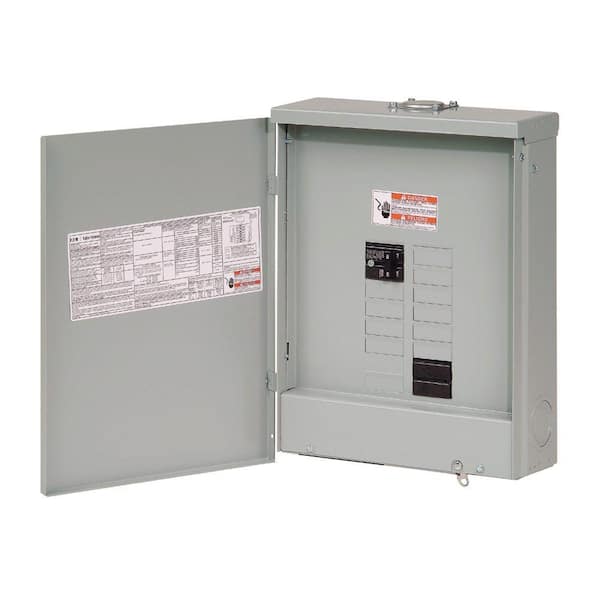 Eaton BR 100 Amp 10 Space 20 Circuit Outdoor Main Breaker Loadcenter with Flush Cover