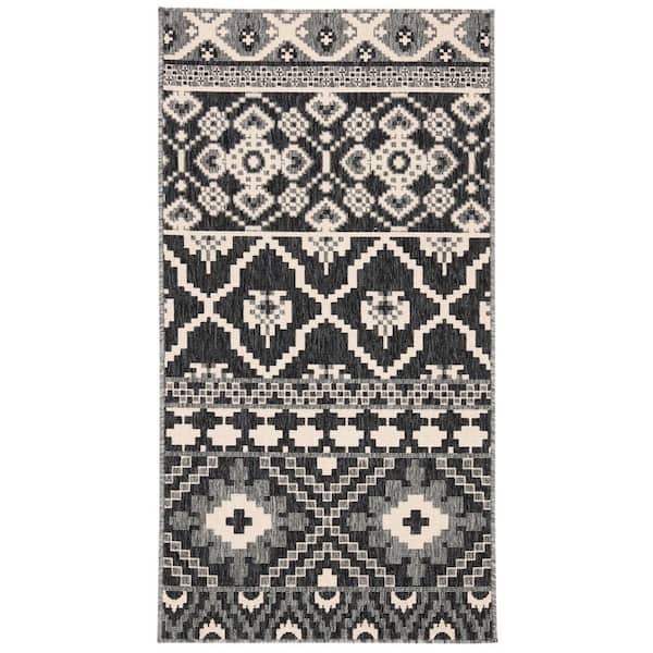 Veranda Gray/Beige 3 ft. x 5 ft. Tribal Aztec Indoor/Outdoor Area Rug