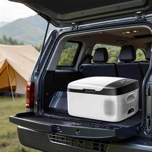 0.53 cu. ft. Outdoor Refrigerator Portable Mini Freezer -4°~68° Car Compressor Fridge Cooler in Gray