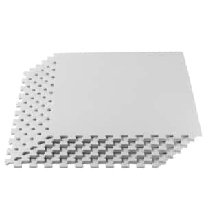 Multipurpose 24 in. x 24 in. 3/8 in. Thick EVA Foam Exercise\Gym Flooring Tiles 6 pack, 24 sq. ft. - White