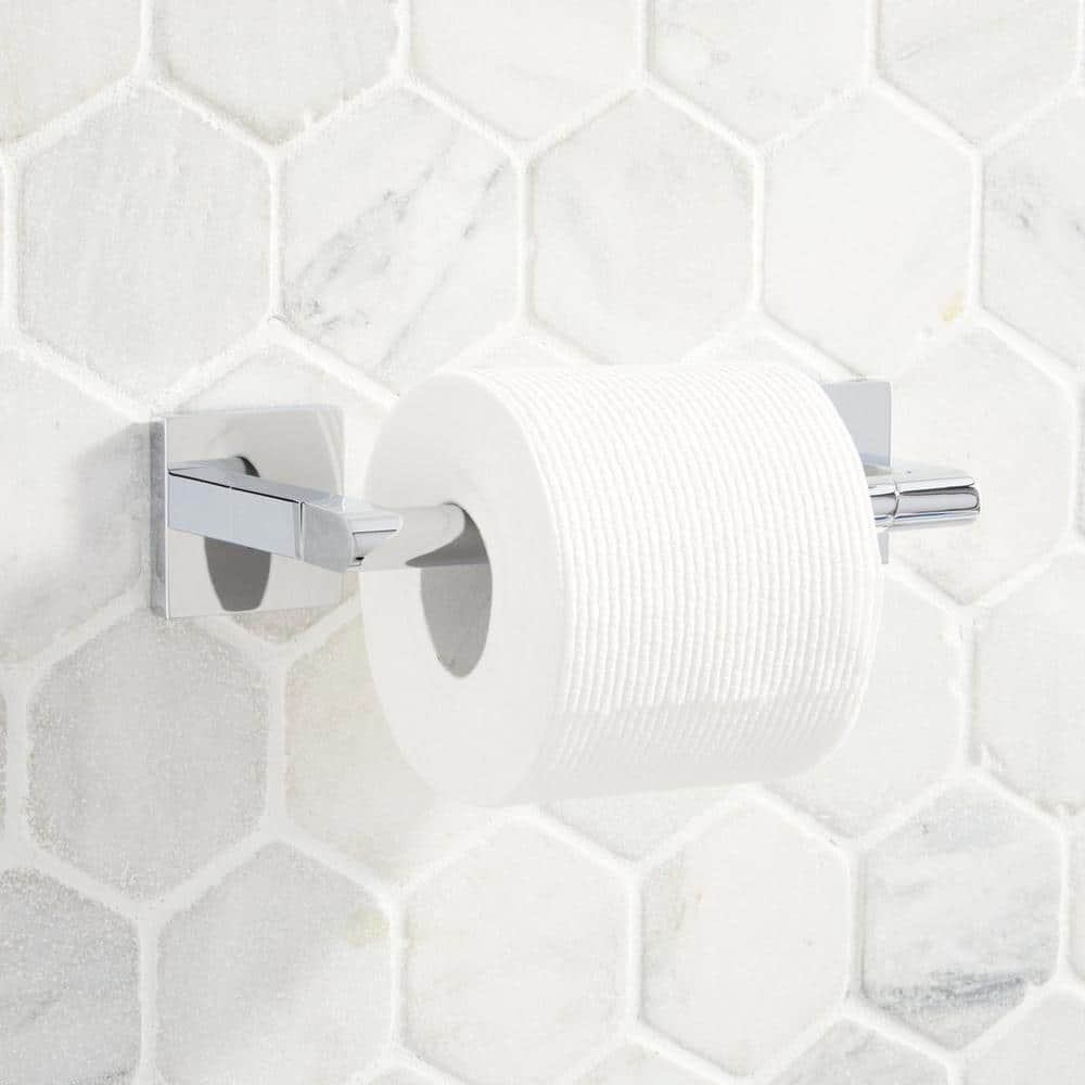 Chrome Square Modern Wall Mounted Toilet Paper Holder