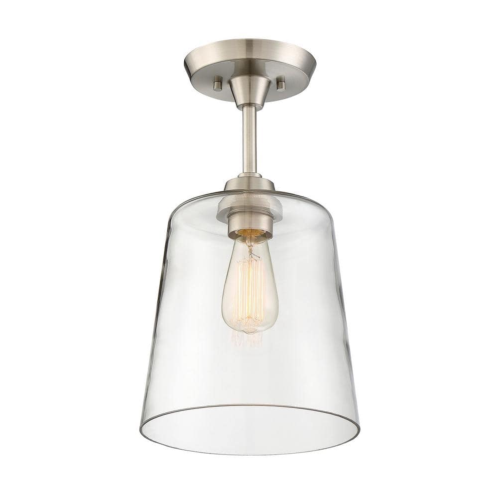 Savoy House 10" Brushed Nickel Clear Glass Ceiling Light