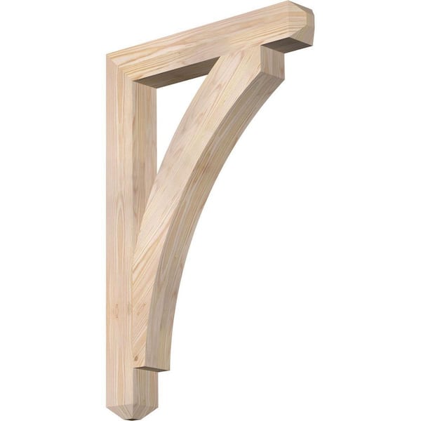 Ekena Millwork 3.5 in. x 36 in. x 24 in. Douglas Fir Thorton Craftsman Smooth Bracket