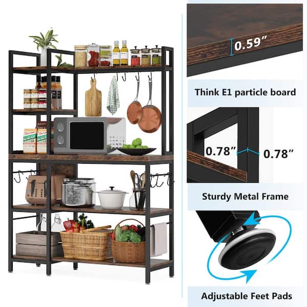 17 Stories 5-tiers Baker's Rack with Hooks for Kitchen & Reviews