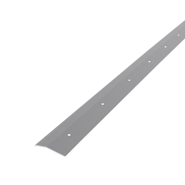 2 in. x 72 in. Satin Silver Fluted Carpet Trim Transition Strip