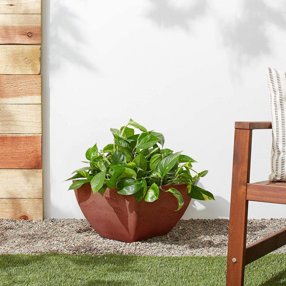 Eco-Friendly Terra Cotta Square Planter 12" for Indoor & Outdoor