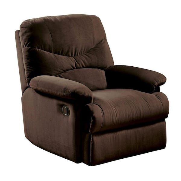 Benjara Arcadia Chocolate Brown Microfiber Glider Recliner
