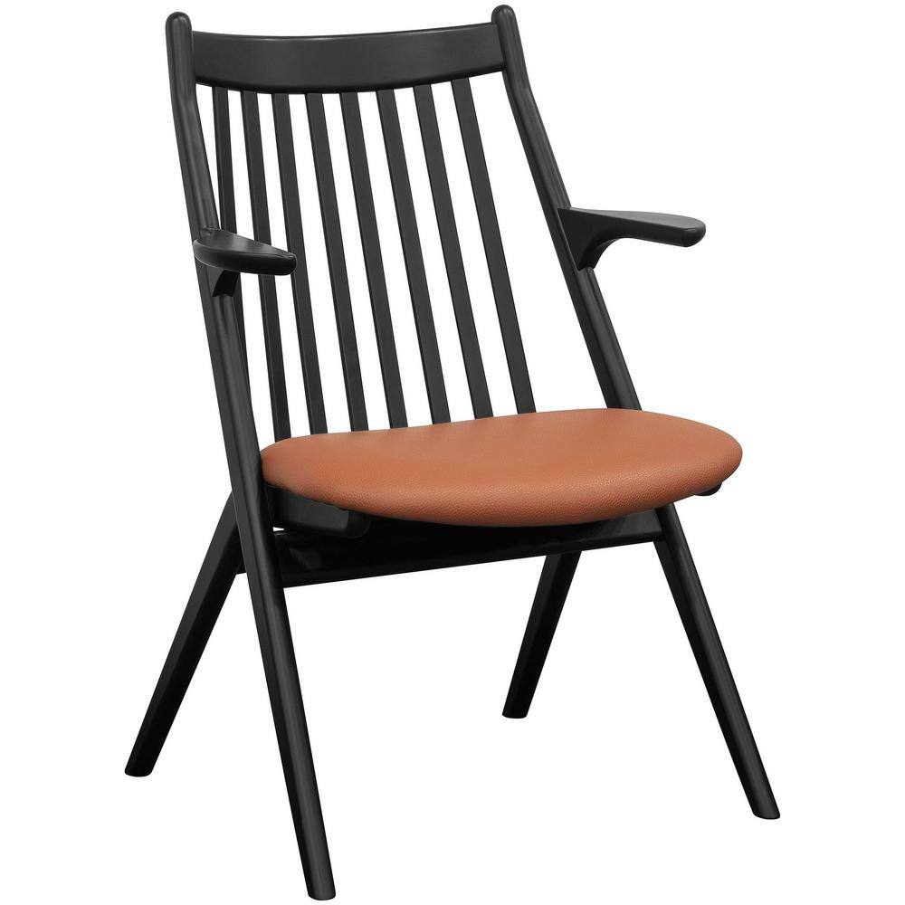 Cooper Modern Dining Chair, Black/Brown, 35 in. H x 25 in. W x 23 in. D