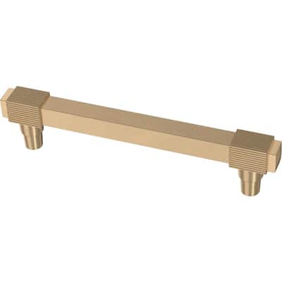 Fluted Square 5-1/16 in. (128 mm) Champagne Bronze Drawer Pull