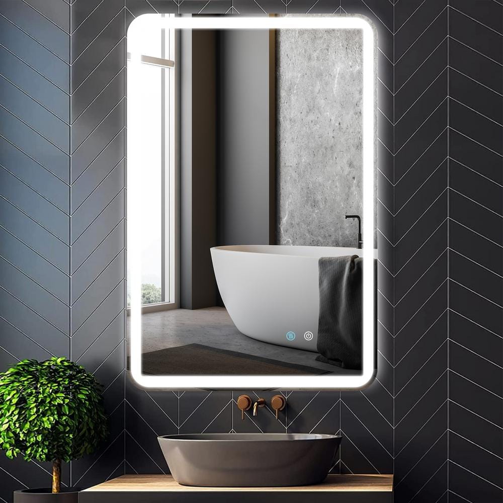 Zeafive 24 in. W x 36 in. H Large Rectangular Frameless Backlit 