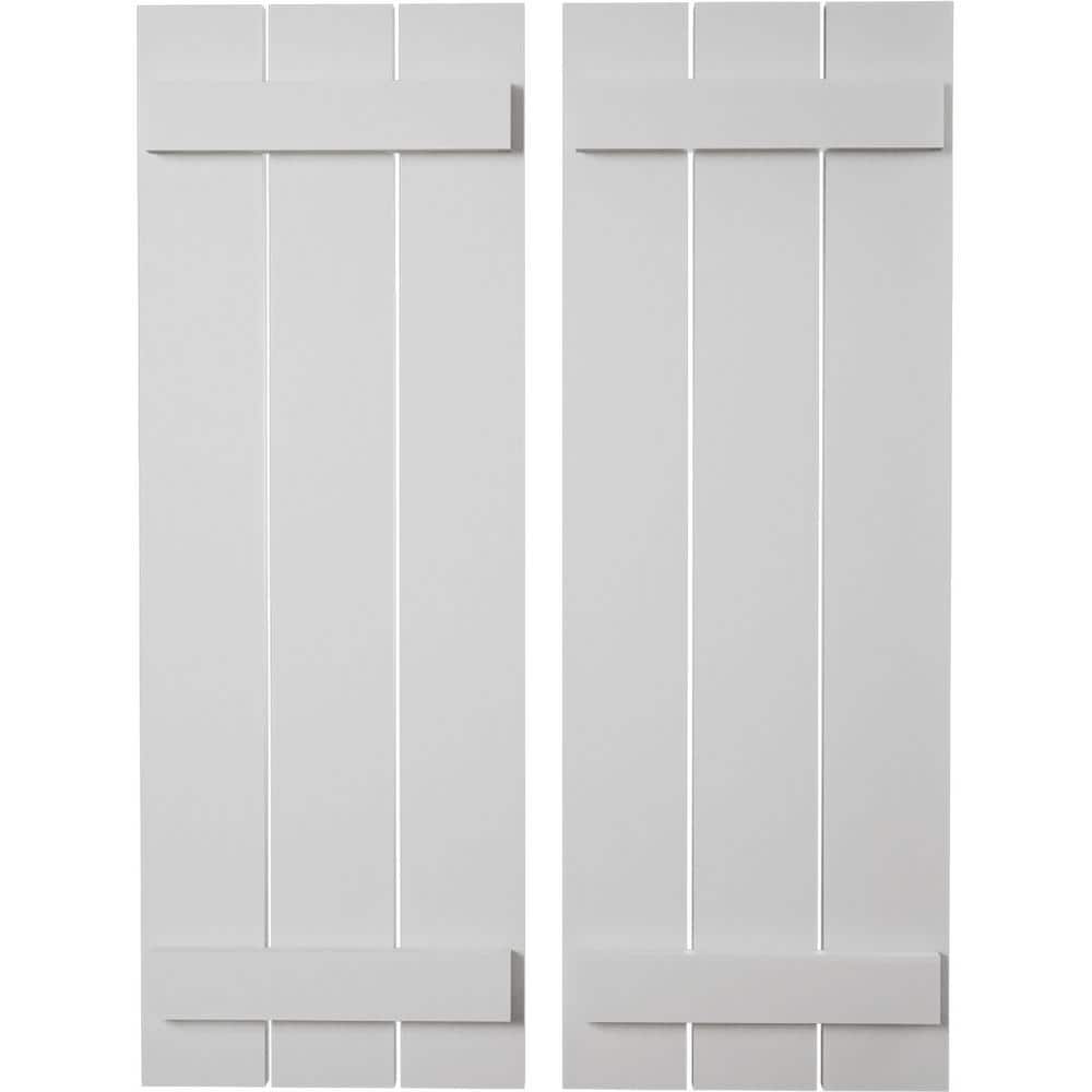 17.5 in. x 32 in. Timberthane Polyurethane 3-Board Spaced Board-n-Batten Smooth Faux Wood Shutters Pair price history on PriceWatchPro