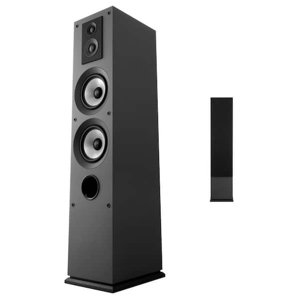 Floorstanding Speaker 3-Way Floor-Standing Tower Speaker with 0.75 in and 1 in Tweeter Dual 5.25 in Woofers 70Hz-20kHz