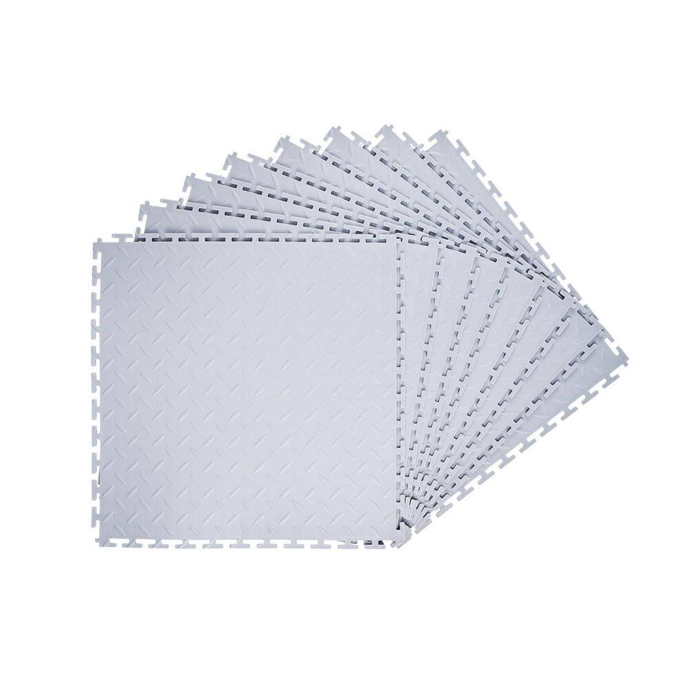 Garage Floor Tiles Interlocking, 8 Pack 20.2x20.2x0.2 in. Diamond Plate Mats, Slip-Resistant Garage Flooring 2025 update price history on PriceWatchPro