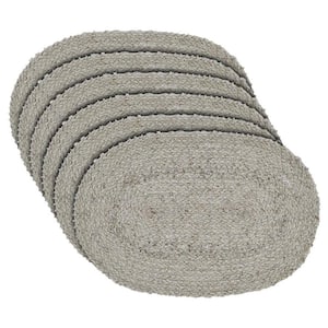 Dyani 18 in. W. x 12 in. H Silver Jute Polyester Blend Placemat Set of 6
