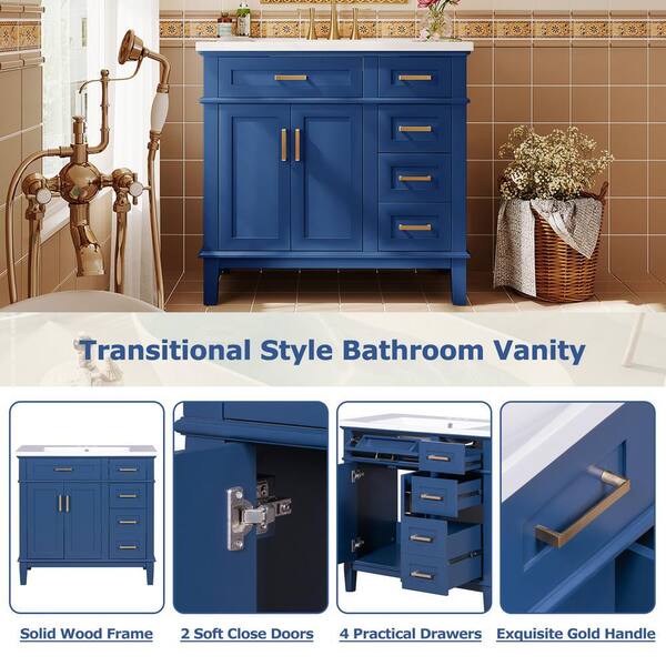 Nivencai 36 in. W x 18 in. D x 35 in. H Single Sink Freestanding Nivencai 36 in. W x 18 in. D x 35 in. H Single Sink Freestanding
